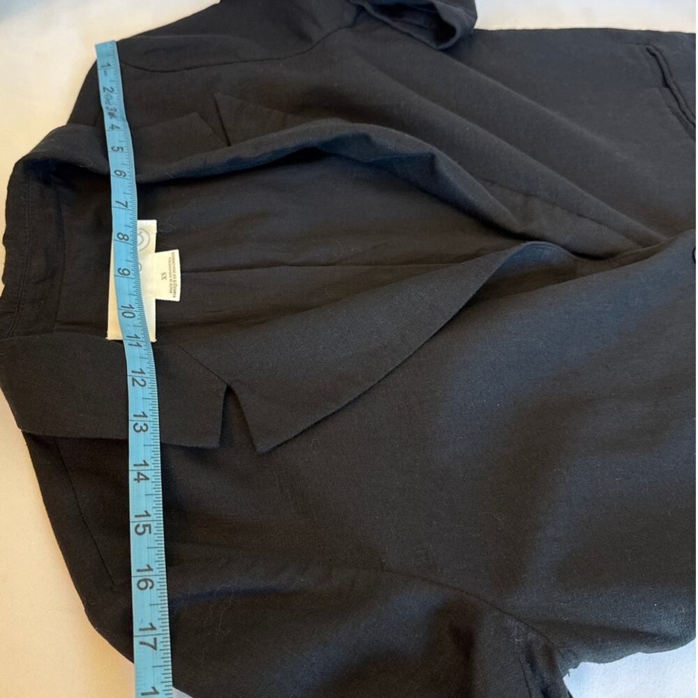 Treasure & Bond Linen Blend Boyfriend Blazer Black XS + Bonus Necklace Career - Picture 6 of 9